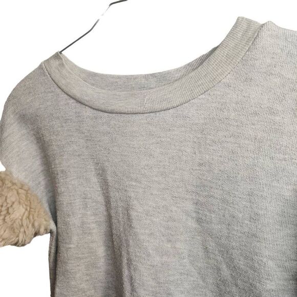 Anthropologie Amadi Shearling Sleeve Pullover Top Size Medium - Picture 6 of 14